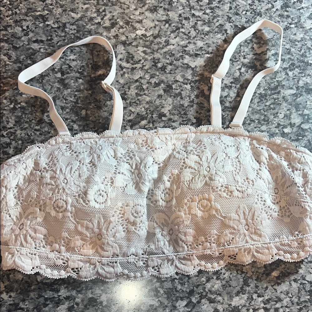 Floral Lace Bralette light grey size 36 Oh‎ So Soft adjustable/removeable straps